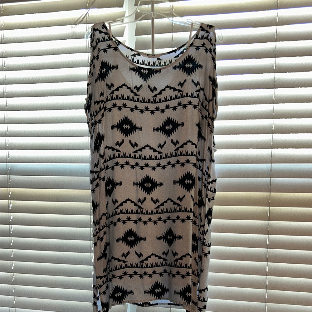 Black and White Geometric dress with Aztec design